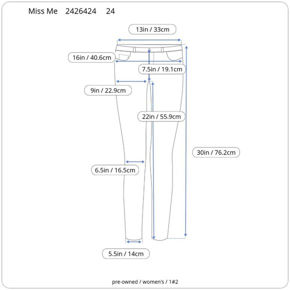 Miss Me Women Mid Rise Capri Jeans Blue Stretch 24 - Picture 2 of 11